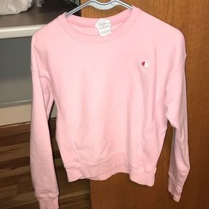 Pink champion crew neck sweatshirt